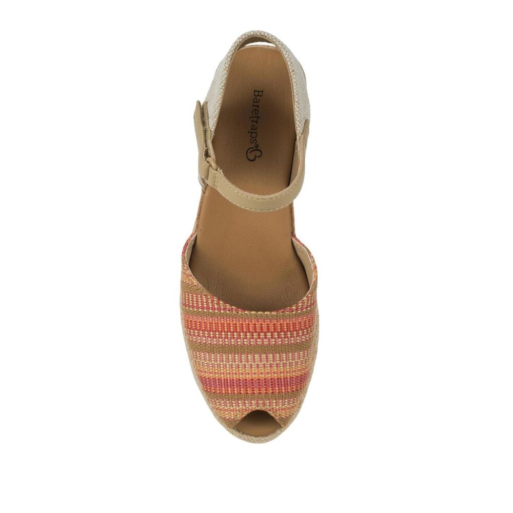 NEW Baretraps Womens Acadia Peep Toe Wedge Sandals BT31127 Coral Multi Pink 8.5M - Picture 7 of 15